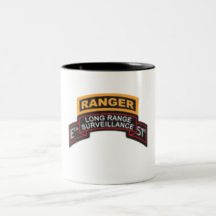 E Co 51st Infantry LRS Scroll, Ranger Tab Two-Tone Coffee Mug