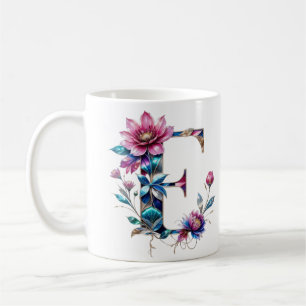 E Coffee Mug – Floral Design for Gifting