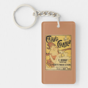 E. Debray Champagne Advertisement Poster Key Ring