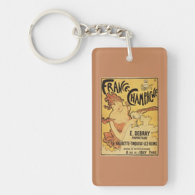 E. Debray Champagne Advertisement Poster Key Ring (Front)