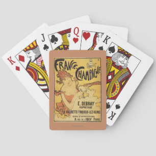 E. Debray Champagne Advertisement Poster Playing Cards