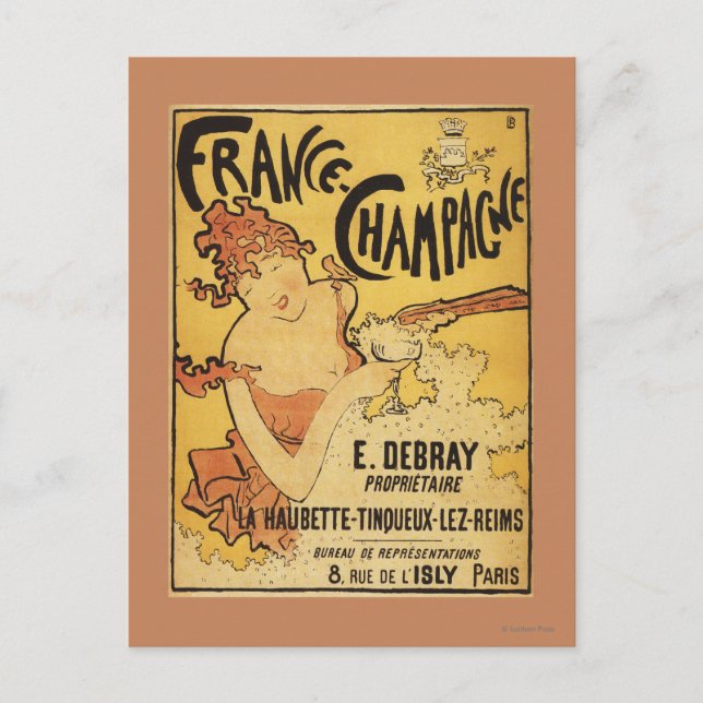 E. Debray Champagne Advertisement Poster Postcard (Front)