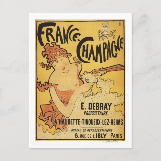 E. Debray Champagne Advertisement Poster Postcard (Front)