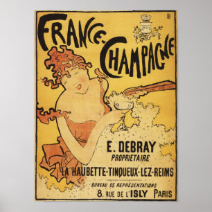 E. Debray Champagne Advertising Poster