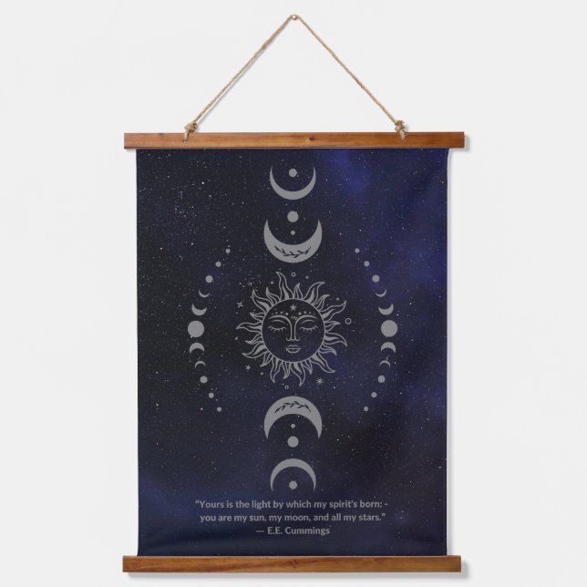 E.E. Cummings Celestial Poem Hanging Tapestry (Front)