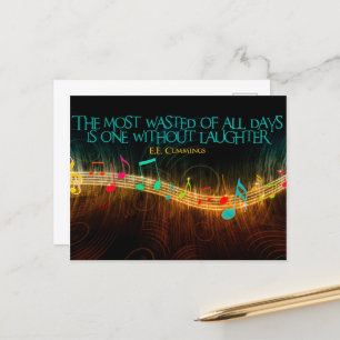E. E. Cummings Inspirational Quote "Laughter" Postcard
