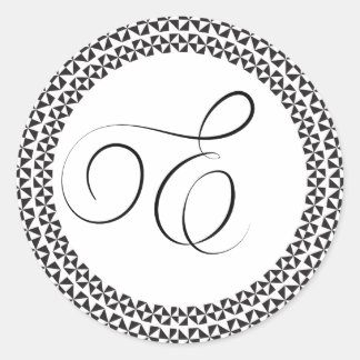 E Elegant Monogram Classic Round Sticker