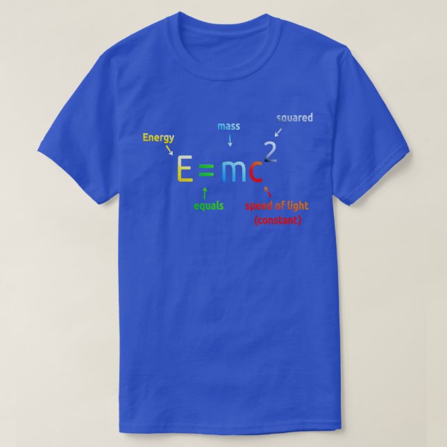 E Equals M C Squared E=MC2 Science Equation Long S T-Shirt (Design Front)