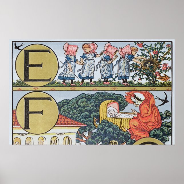 E-F,from an Alphabet based on Nursery Rhymes Poster (Front)
