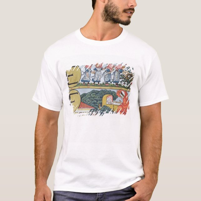 E-F,from an Alphabet based on Nursery Rhymes T-Shirt (Front)