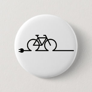 E fiets oplaadpunt lader symbool. Acculader 6 Cm Round Badge