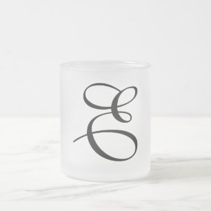 E FROSTED GLASS COFFEE MUG
