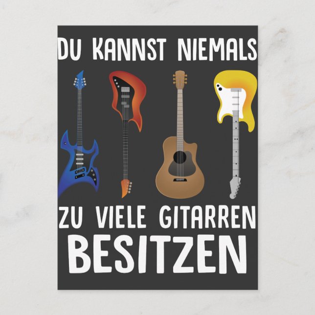 E-Gitarre Akustikgitarre Rock Musiker Bass Gitarre Postcard (Front)