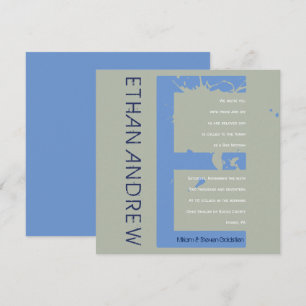 E Initial Collection Bar Bat Mitzvah Invitation