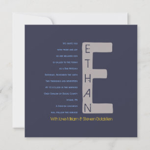 E Initial Collection Bar Mitzvah Invitation