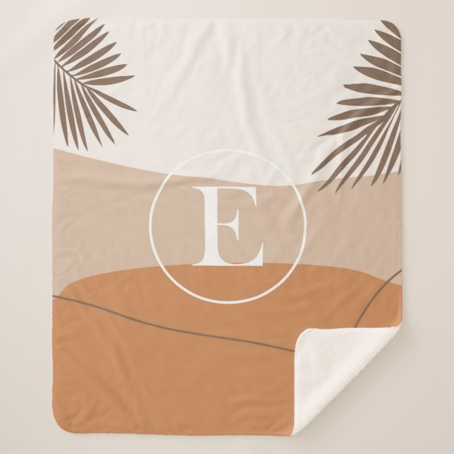 E - Initial Monogram Letter E Abstract Design Sherpa Blanket (Front)