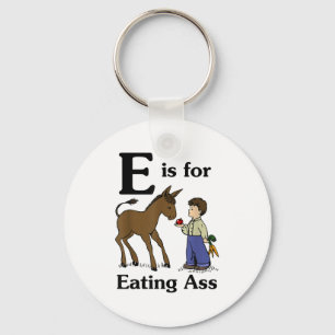 E Is For Eating Funny Sarcasm - Vintage Boy With  Key Ring
