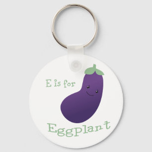 E is for Eggplant Key Ring