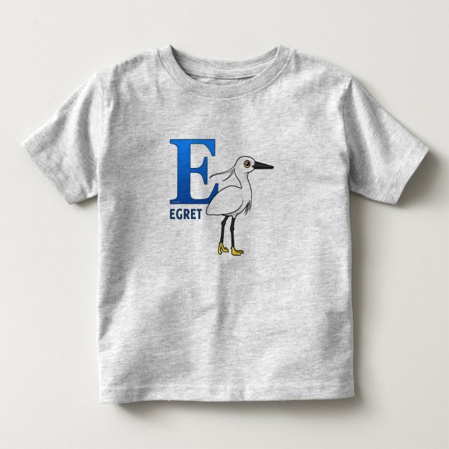 E is for Egret Toddler T-Shirt (Front)