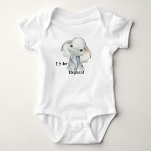 E Is For Elephant Baby Bodysuit