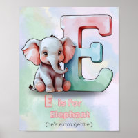 E is for Elephant – Cute Alphabet Animal Nursery P