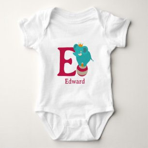 E is for Elephant Personalise Baby Bodysuit