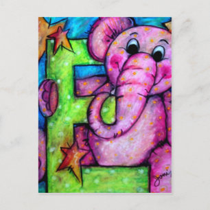 E is for Elephant Postcard