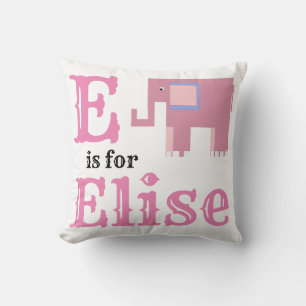 E is for Elise baby girl  Cushion
