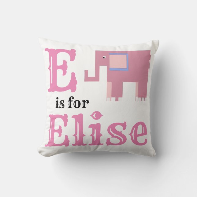 E is for Elise baby girl  Cushion (Front)