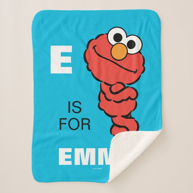 E is for Elmo | Add Your Name Sherpa Blanket (Front)