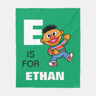 E is for Ernie   Add Your Name Fleece Blanket