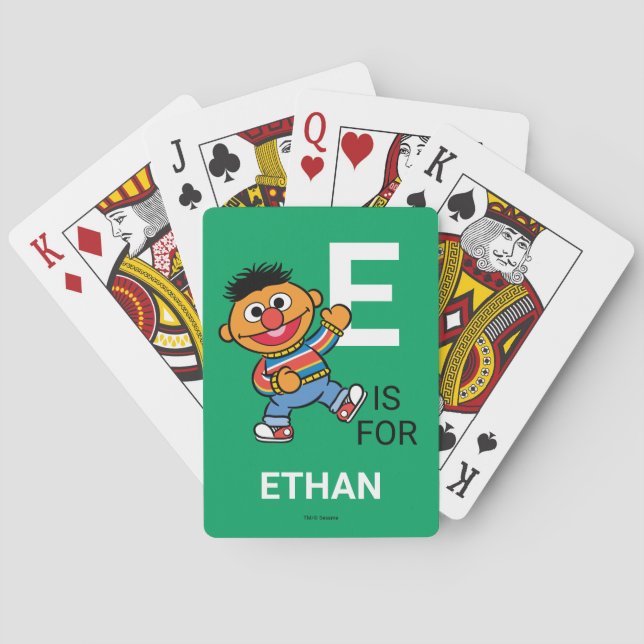 E is for Ernie | Add Your Name Playing Cards (Back)