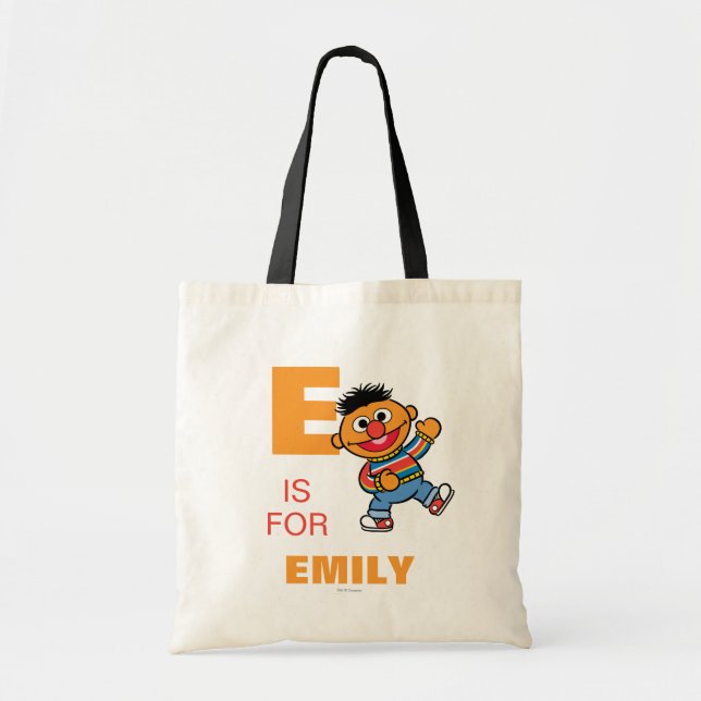 E is for Ernie | Add Your Name Tote Bag (Front)