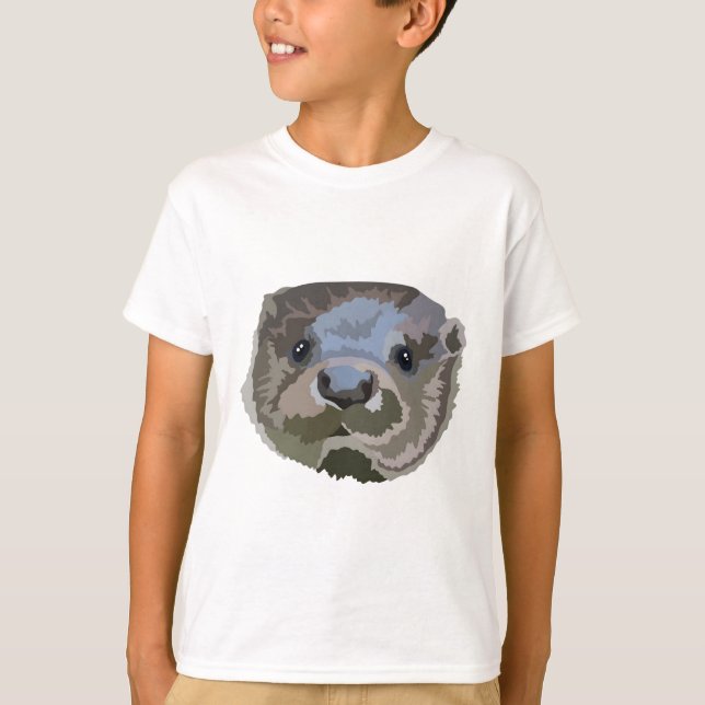 E is for Eurasian Otter T-Shirt (Front)