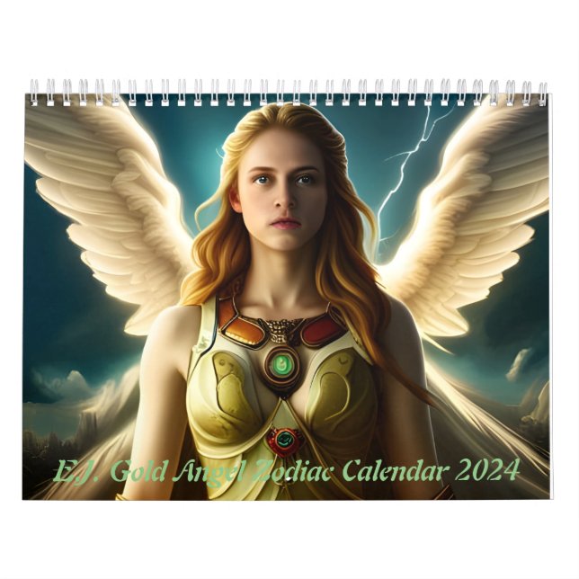 E.J. Gold Angel Zodiac Calendar 2024 (Cover)