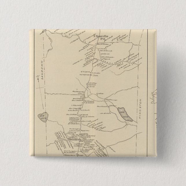 E Kingston, Danville, Hampstead 15 Cm Square Badge (Front)