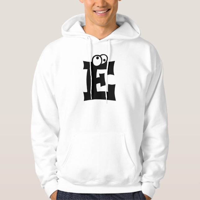 E, letter with eyeballs hoodie (Front)