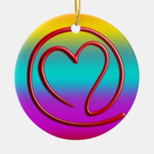 e m a i l 4 y o u coloured linear ceramic tree decoration
