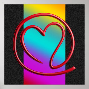 e m a i l 4 y o u fire red, coloured linear poster