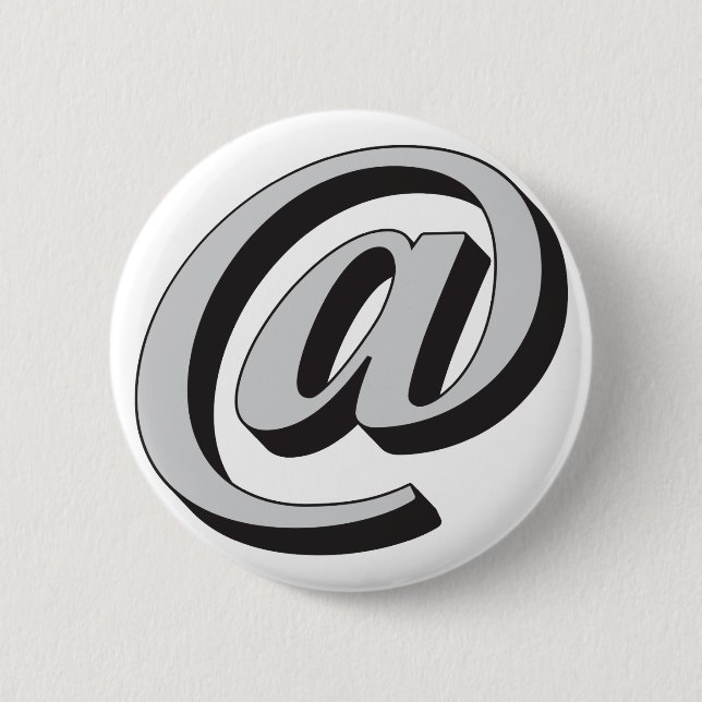 E-mail symbol 3D 6 Cm Round Badge (Front)