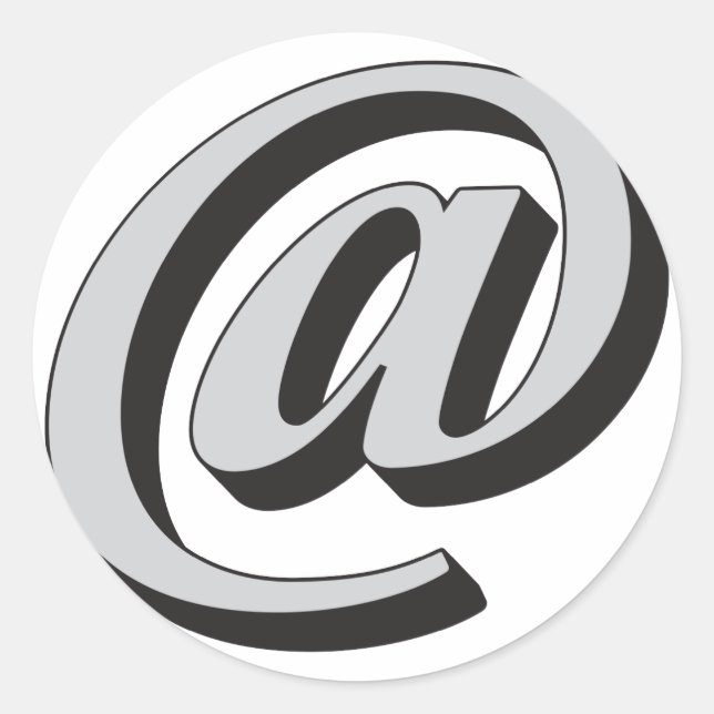 E-mail symbol 3D Classic Round Sticker (Front)