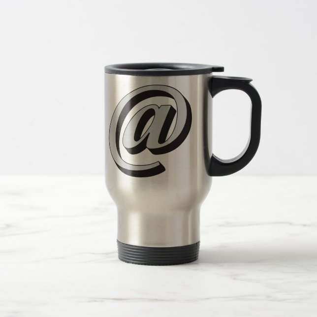 @, E-MAIL SYMBOL, 3D TRAVEL MUG (Right)
