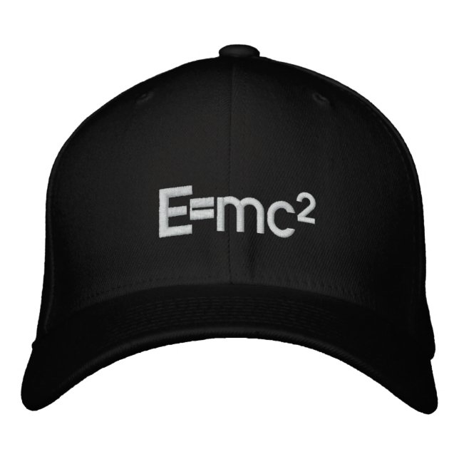 E=mc2   Albert Einstein speed of light squared Embroidered Hat (Front)