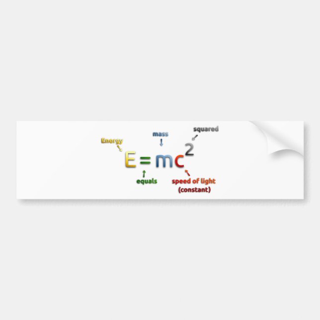 E=mc2 Bumper Sticker (Front)