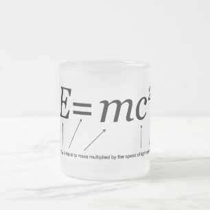 E=MC2 Einstein's Theory of Relativity Frosted Glass Coffee Mug