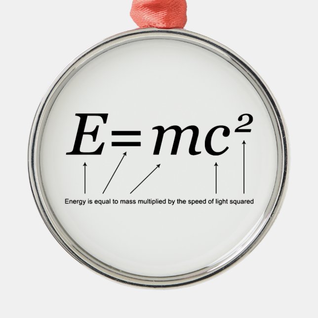 E=MC2 Einstein's Theory of Relativity Metal Tree Decoration (Front)