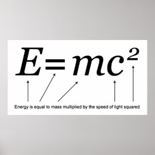 E=MC2 Einstein's Theory of Relativity Poster