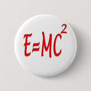 E = MC2 (red) 6 Cm Round Badge