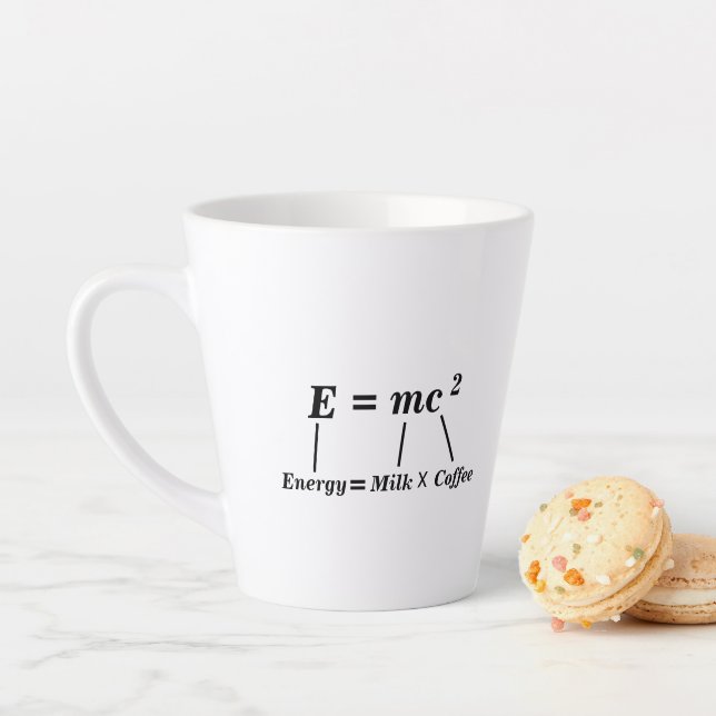 E=mc2 science physics energy Einstein funny Coffee Latte Mug (In Situ)