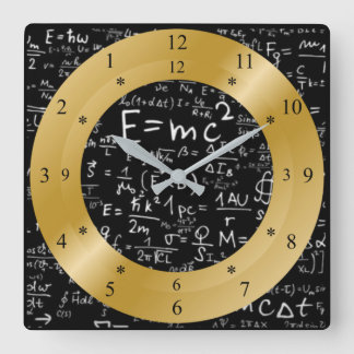 E= mc2 Time Machine Clock~Space/Time Continuum~ ~ Square Wall Clock